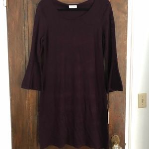 Calvin Klein Purple Bell-Sleeve Dress